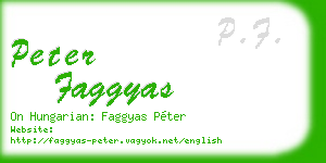 peter faggyas business card